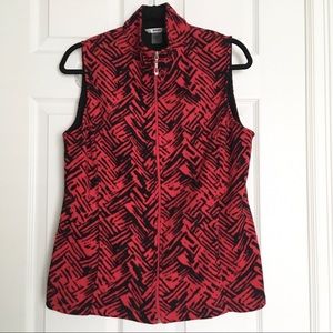 ALIA  Women’s Zip Up Vest Red Black  Size Small